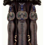 Alba Corrado, 2002. HECATERION 2 - 13.5" x 10" x 4" - Terra Sigillata over earthenware, acrylic & beads Hecate earthenware sculpture
