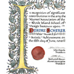 Alba Corrado, 2010, Illuminated Page – 8″ x 10″ – Watercolor, Gold Leaf & Wax on Paper – RISD Alumni Relations Office <a href="https://www.albacorrado.com/wp-content/uploads/2017/04/pages_07_full.jpg">Full resolution</a>