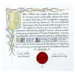 Alba Corrado, 2013, Illuminated Citation – 13″ x 11″ – Ink, Watercolor, Pencil, Gold Leaf & Wax on Paper – RISD Office of Academic Affairs <a href="https://www.albacorrado.com/wp-content/uploads/2017/04/pages_12_full.jpg">Full resolution</a>