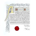 Alba Corrado, 2011, Illuminated Citation – 13″ x 16″ – Watercolor, Pencil, Gold Leaf & Wax on Paper – RISD Office of Academic Affairs <a href="https://www.albacorrado.com/wp-content/uploads/2017/04/pages_14_full.jpg">Full resolution</a>