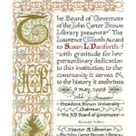 Alba Corrado, 2008, Illuminated Citation – 10″ x 13″ – Ink, Watercolor & Gold Leaf on Paper – The John Carter Brown Library, Providence, RI <a href="https://www.albacorrado.com/wp-content/uploads/2017/04/pages_19_full.jpg">Full resolution</a>